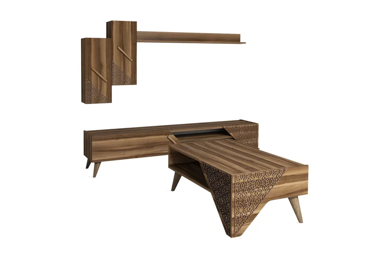 Hovdane TV-møbelsæt 180 cm - Brun - Møbler - TV borde & mediemøbler - Tv-møbelsæt