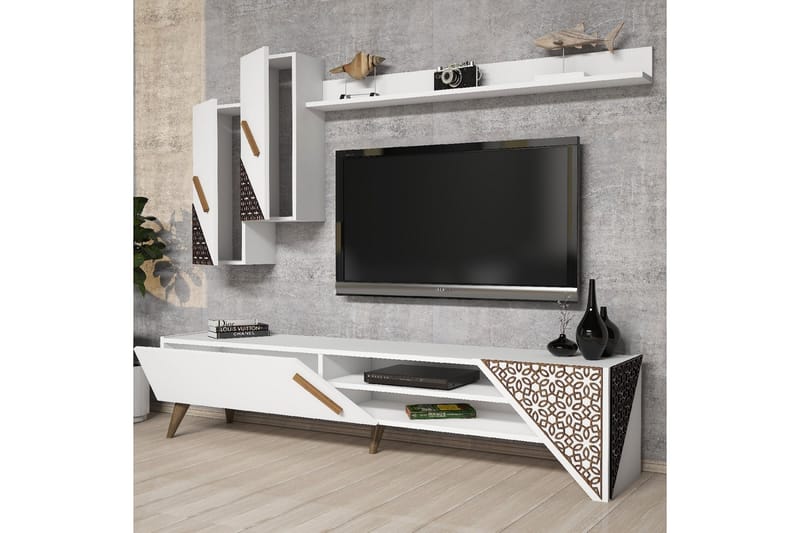Hovdane TV-møbelsæt 180 cm - Hvid - Møbler - TV borde & mediemøbler - Tv-møbelsæt