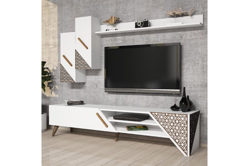 Hovdane TV-møbelsæt 180 cm - Hvid - Møbler - TV borde & mediemøbler - Tv-møbelsæt