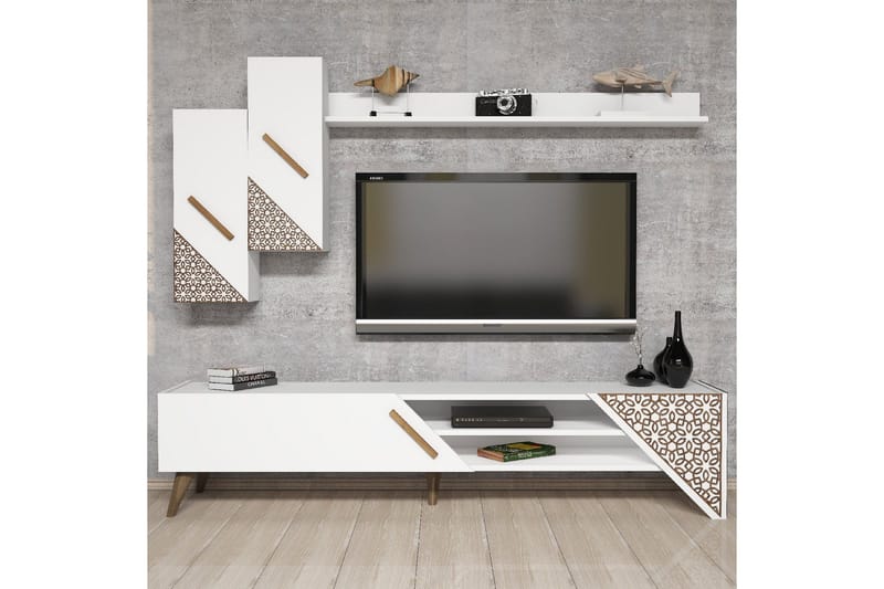 Hovdane TV-møbelsæt 180 cm - Hvid - Møbler - TV borde & mediemøbler - Tv-møbelsæt