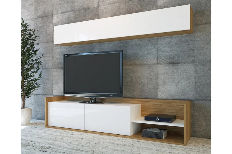 Kaletea medieopbevaring, Vit / teak