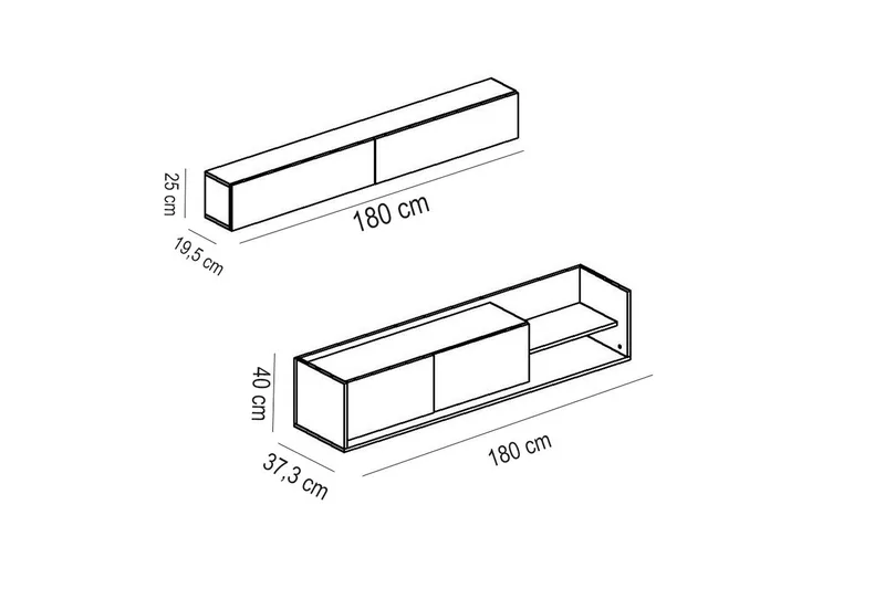 Kaletea medieopbevaring - Vit / teak - Møbler - TV borde & mediemøbler - Tv-møbelsæt