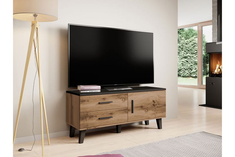 Kardos Tv-møbelsæt 120 cm - Natur/Sort - Tv-møbelsæt