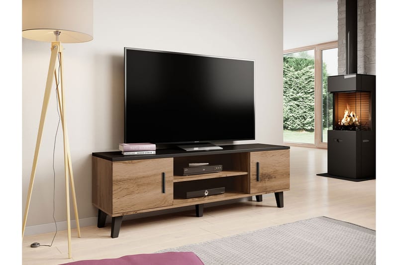 Kardos Tv-møbelsæt 160 cm - Natur/Sort - Tv-møbelsæt