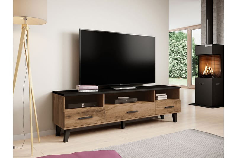 Kardos Tv-møbelsæt 180 cm - Natur/Sort - Møbler - TV borde & mediemøbler - Tv-møbelsæt