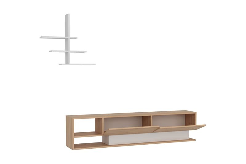 Lofita TV-Bord - Vit / teak - Møbler - TV borde & mediemøbler - Tv-møbelsæt
