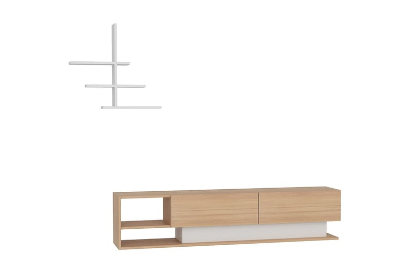 Lofita TV-Bord - Vit / teak - Møbler - TV borde & mediemøbler - Tv-møbelsæt