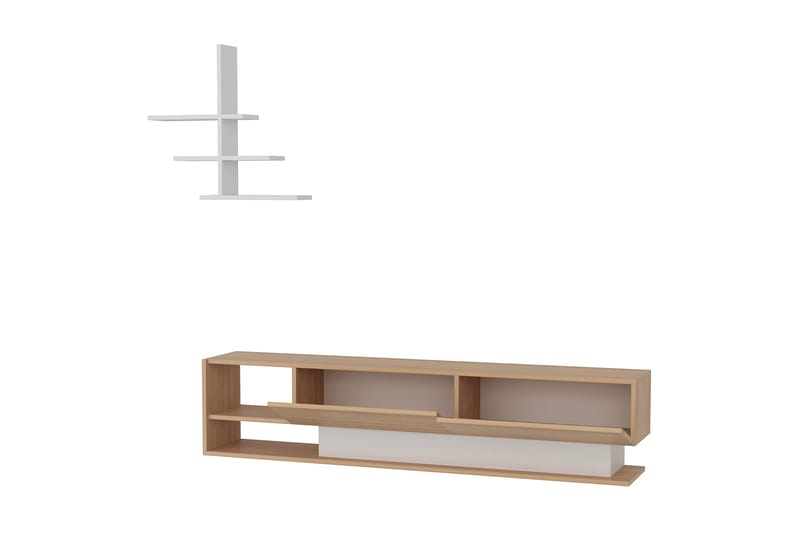 Lofita TV-Bord - Vit / teak - Møbler - TV borde & mediemøbler - Tv-møbelsæt