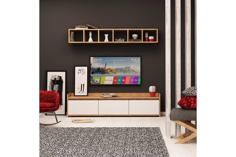 Mod Design Entrémøbel - Træ / hvid - Møbler - TV borde & mediemøbler - Tv-møbelsæt