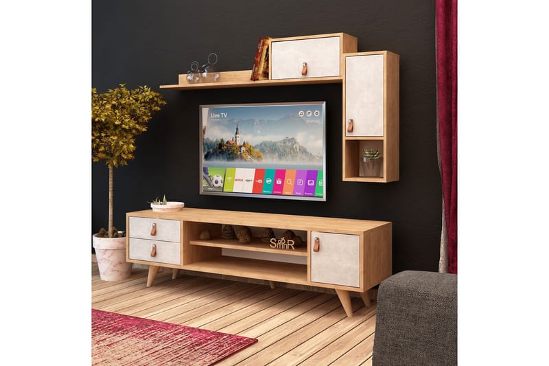 Mod Design Medieopbevaring - Træ / hvid - Tv-møbelsæt
