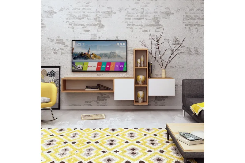 Mod Design Medieopbevaring - Træ / hvid - Møbler - TV borde & mediemøbler - Tv-møbelsæt