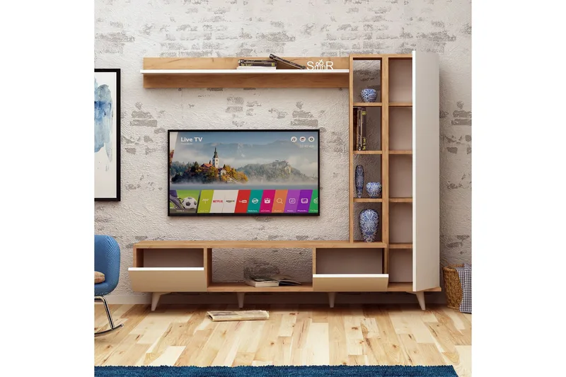 Mod Design Medieopbevaring - Træ / hvid - Møbler - TV borde & mediemøbler - Tv-møbelsæt