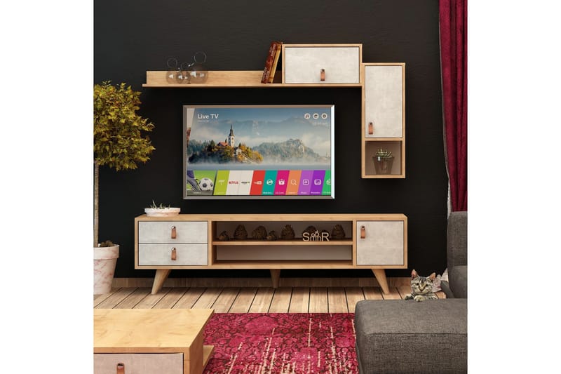 Mod Design Medieopbevaring - Træ / hvid - Møbler - TV borde & mediemøbler - Tv-møbelsæt