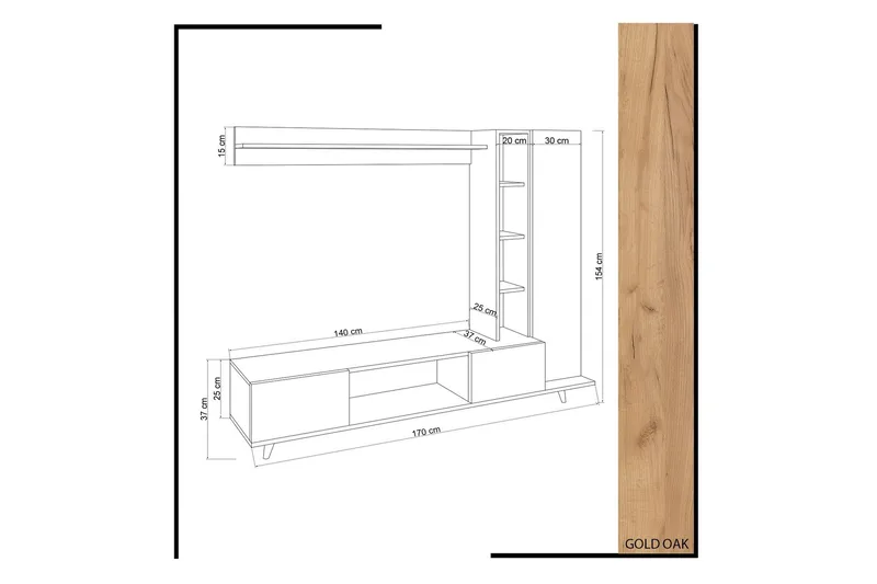 Mod Design Medieopbevaring - Træ / hvid - Møbler - TV borde & mediemøbler - Tv-møbelsæt