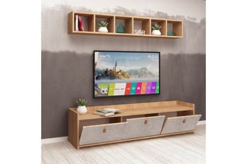 Mod Design TV-Bord med væghylde - Grå / træ - Møbler - TV borde & mediemøbler - Tv-møbelsæt