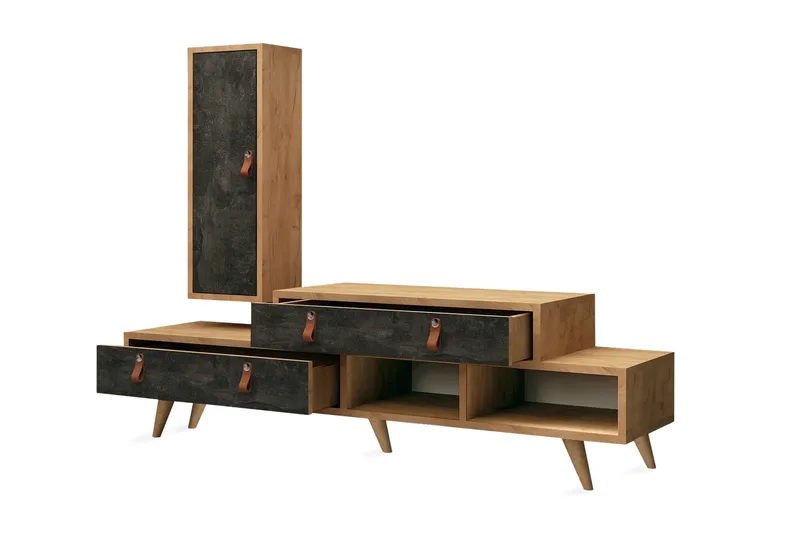 Mod Design TV-Bord/ skab - Grå / træ - Møbler - TV borde & mediemøbler - Tv-møbelsæt