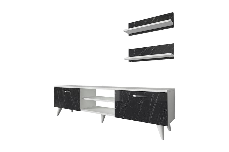 Mohed TV-Bord 150 cm - Hvid - Tv-møbelsæt