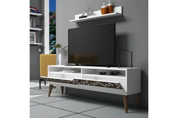 Muennink TV-Møbelsæt 150 cm - Hvid - Møbler - Borde - Spisebord og køkkenbord
