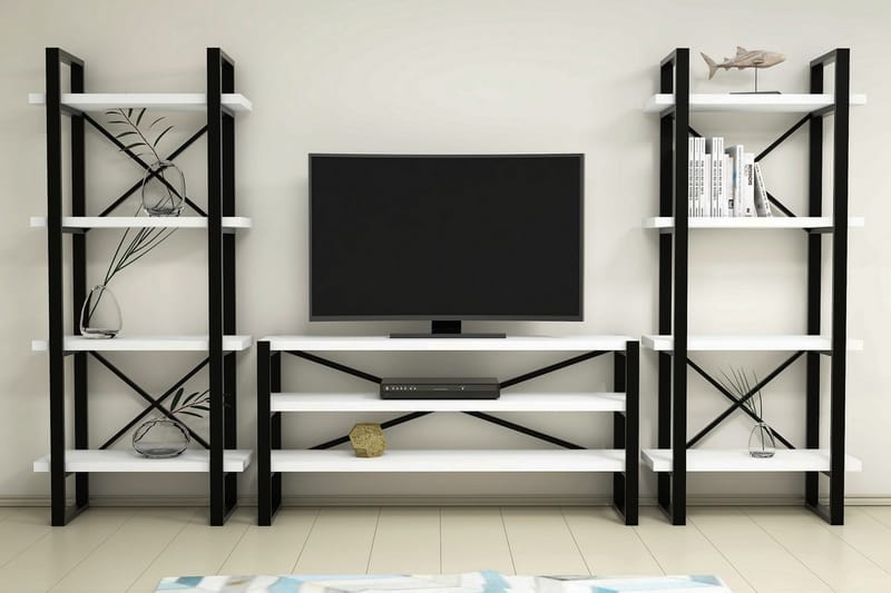 Puqa Design Medieopbevaring - Hvid - Tv-møbelsæt