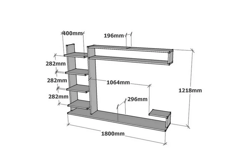 Rinorea TV-møbelsæt 180x121,8 cm - Blå - Møbler - TV borde & mediemøbler - Tv-møbelsæt