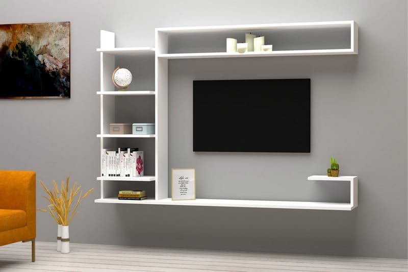 Rinorea TV-møbelsæt 180x121,8 cm - Hvid - Tv-møbelsæt