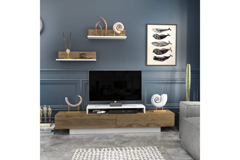 Rinorea TV-møbelsæt 180x40 cm - Hvid - Tv-møbelsæt