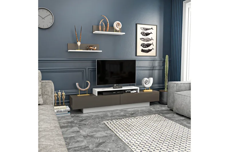 Rinorea TV-møbelsæt 180x40 cm, Hvid