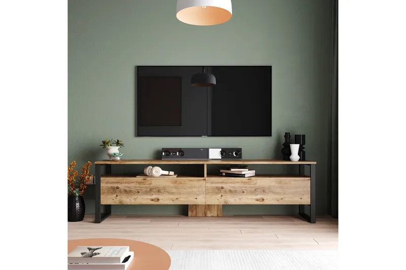 Rinorea TV-møbelsæt 180x56 cm - Grøn - Møbler - TV borde & mediemøbler - Tv-møbelsæt