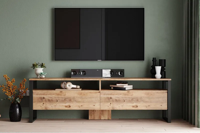 Rinorea TV-møbelsæt 180x56 cm - Grøn - Møbler - TV borde & mediemøbler - Tv-møbelsæt