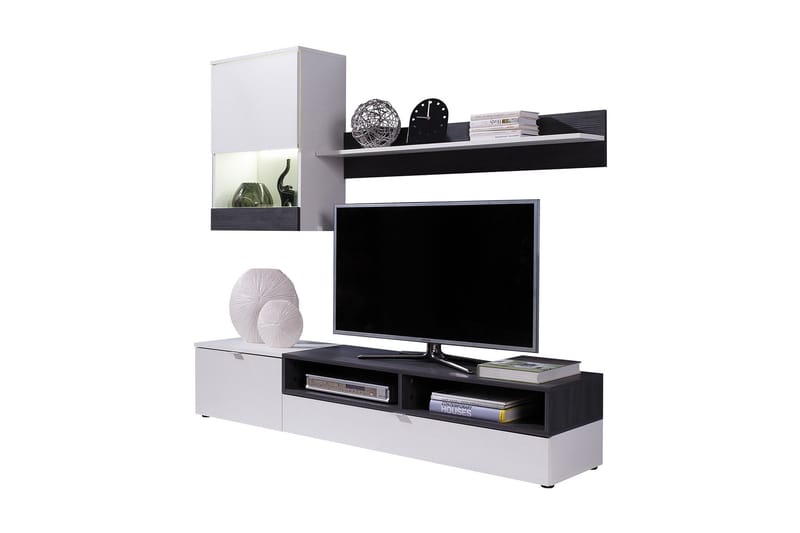 Roco TV-møbelsæt & LED - Hvid - Tv-møbelsæt