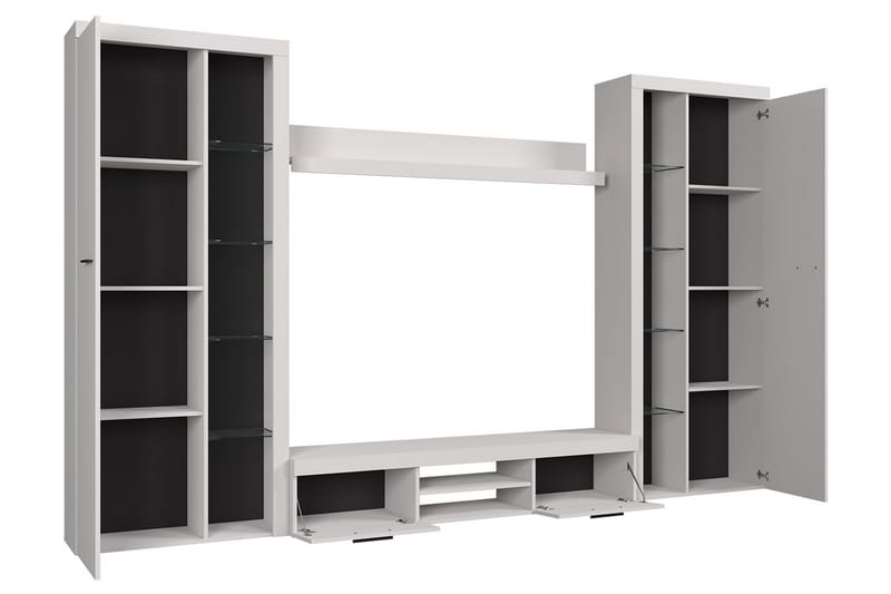Rumba TV-møbelsæt 300x34x190 cm - Hvid - Tv-møbelsæt