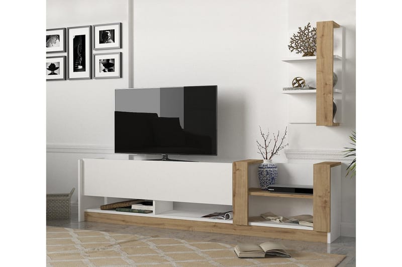 Sapphira TV-bænk - Hvid / træ - Tv-møbelsæt
