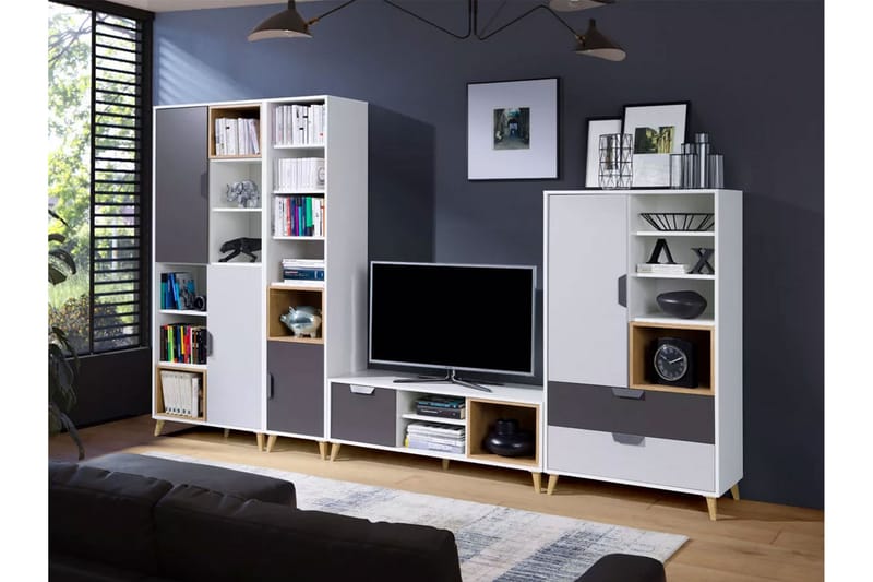 Sayuki Tv-møbelsæt 120 cm - Hvid/Grå - Møbler - TV borde & mediemøbler - Tv-møbelsæt