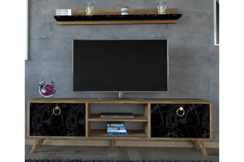 Slivata TV-Møbelsæt 160 cm - Mørkebrun - Tv-møbelsæt