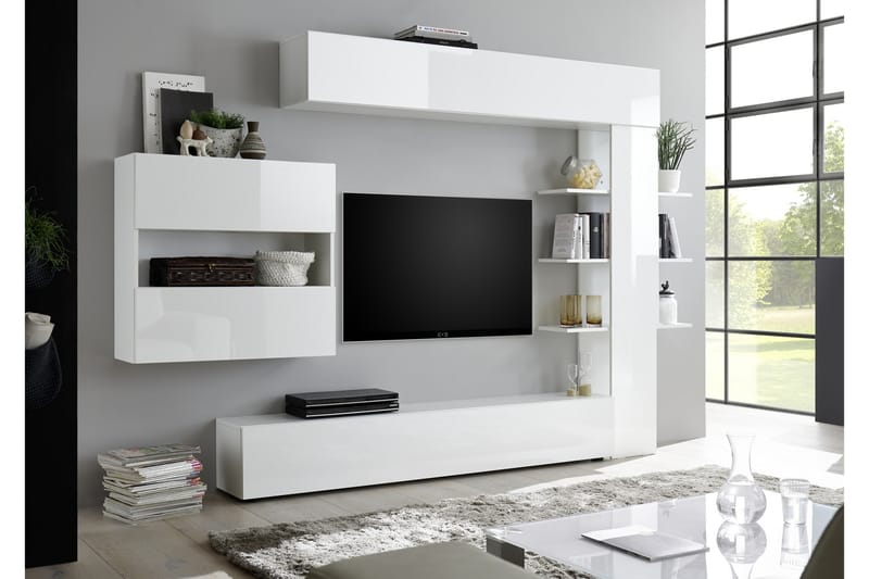 Sorano Elegant TV-møbelsæt 295 cm - Hvid - Møbler - TV borde & mediemøbler - Tv-møbelsæt