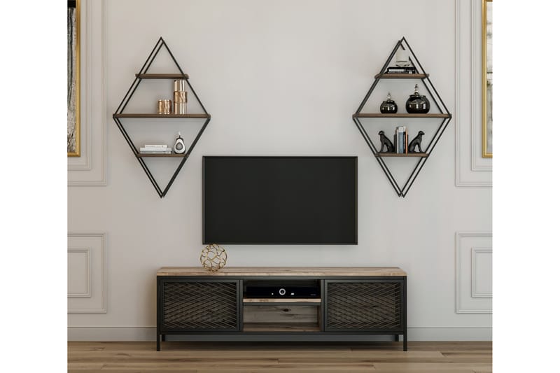 Tebbs TV-Møbelsæt 150 cm - Træ/Natur/Sort - Møbler - TV borde & mediemøbler - Tv-møbelsæt
