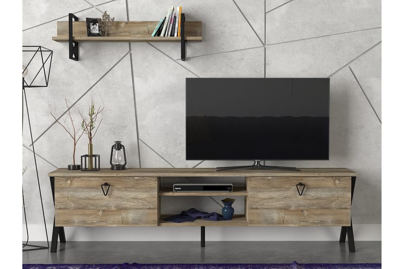 Tera Home TV-bænk Korsben - Beige - Tv-møbelsæt