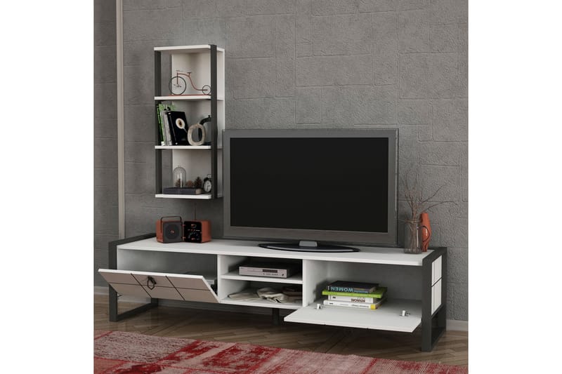 Tera Home TV-bænk - Træ / grå - Tv-møbelsæt