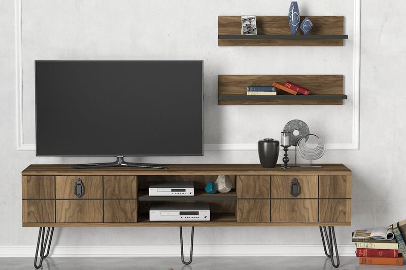 Tera Home TV-bænk - Valnød - Tv-møbelsæt