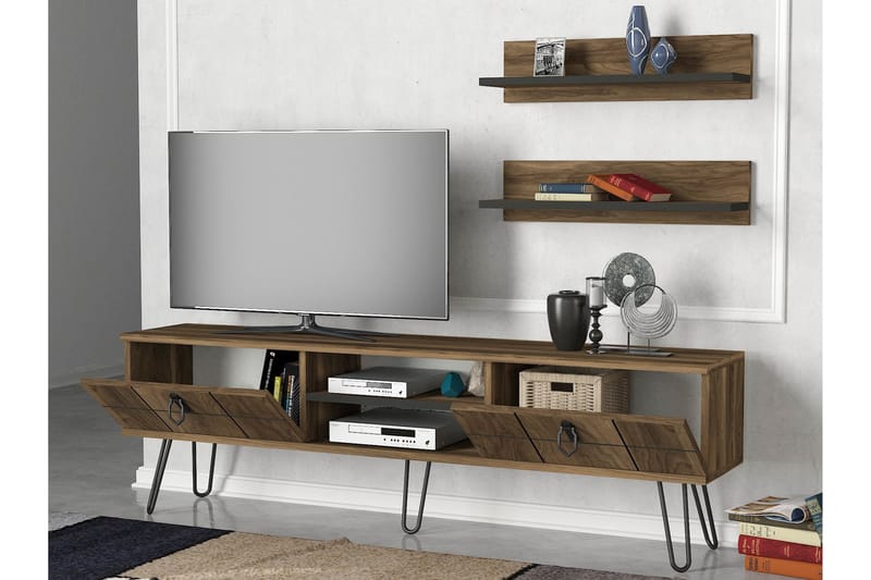 Tera Home TV-bænk - Valnød - Tv-møbelsæt