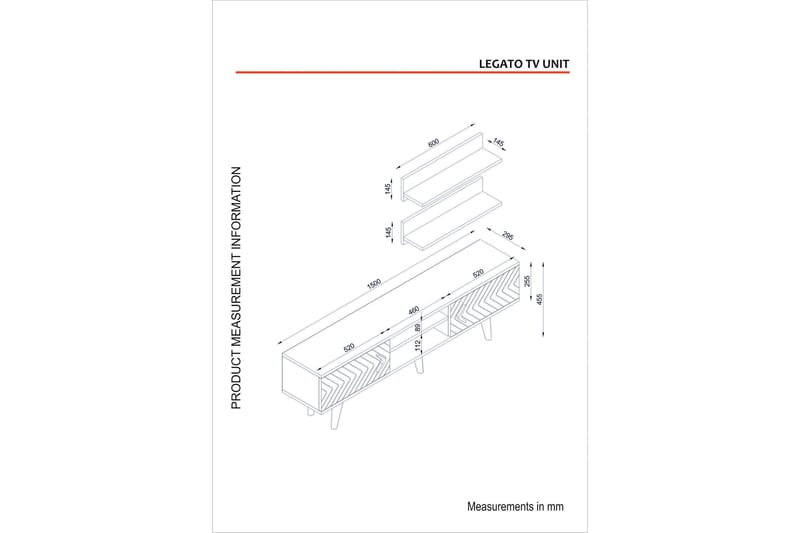 Tera Home TV-Bord med væghylde - Valnød - Møbler - TV borde & mediemøbler - Tv-møbelsæt