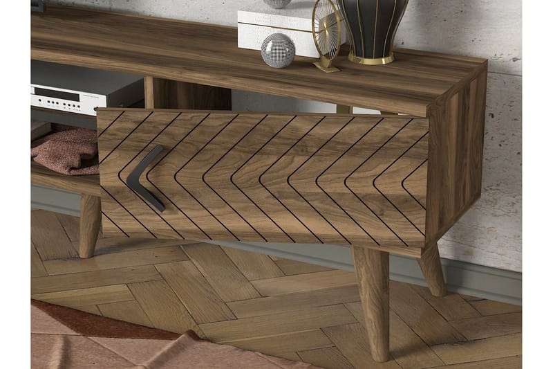 Tera Home TV-Bord med væghylde - Valnød - Møbler - TV borde & mediemøbler - Tv-møbelsæt