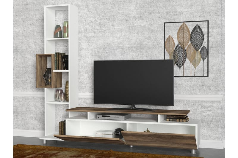 Tulima tv-bord - Hvid / valnød - Møbler - TV borde & mediemøbler - Tv-møbelsæt