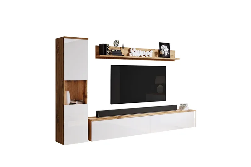 TV-møbelsæt - Natur/Hvid - Møbler - TV borde & mediemøbler - Tv-møbelsæt