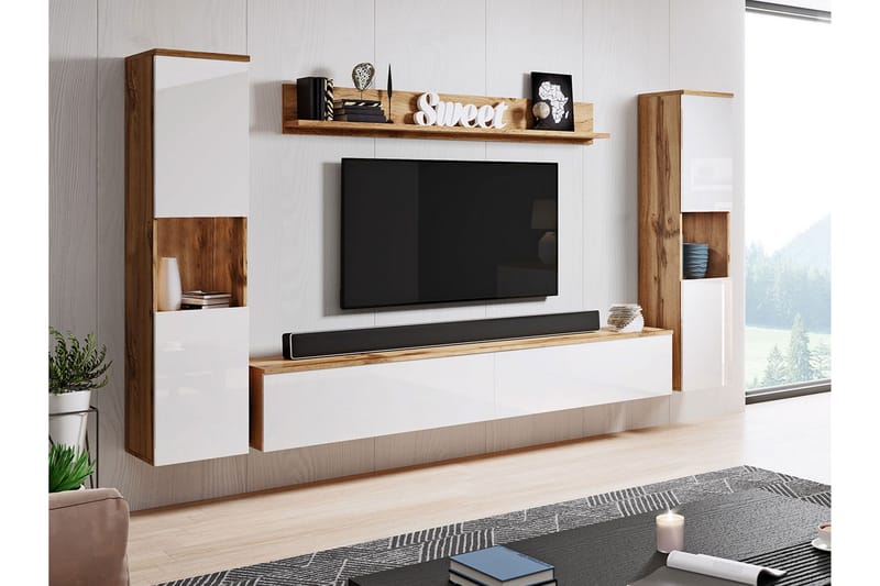 TV-møbelsæt - Natur/Hvid - Møbler - TV borde & mediemøbler - Tv-møbelsæt