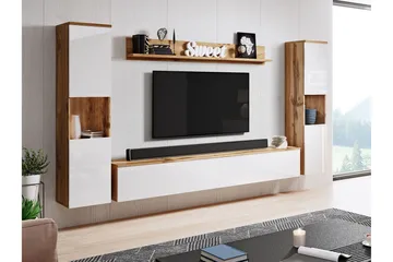 TV-møbelsæt - Natur/Hvid - Møbler - TV borde & mediemøbler - Tv-møbelsæt