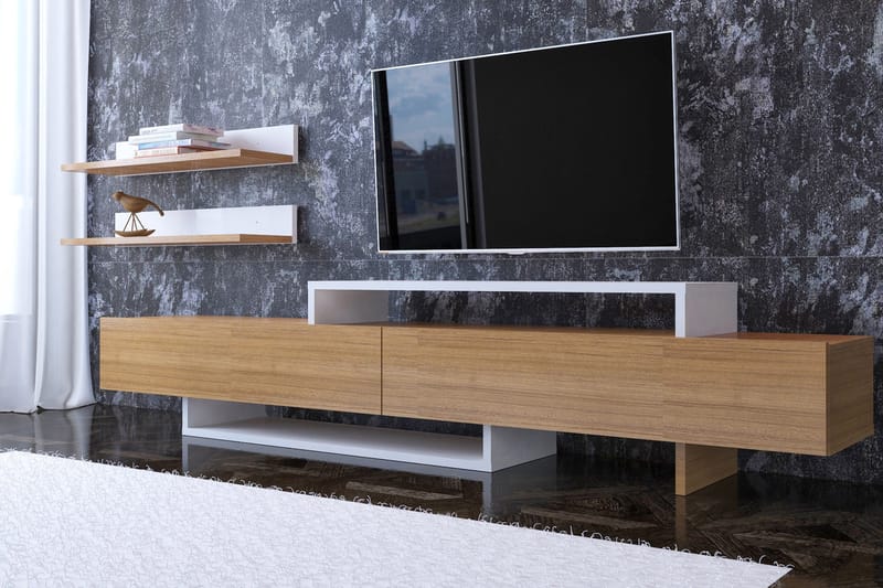 Vanayla TV-Bord - Teak / hvid - Møbler - TV borde & mediemøbler - Tv-møbelsæt