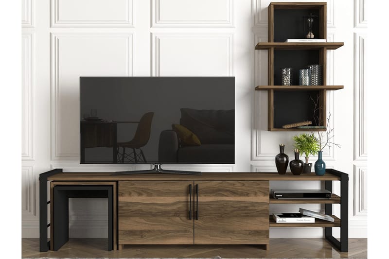 Varrato TV-Møbelsæt 180 cm - Valnød|Sort - Tv-møbelsæt