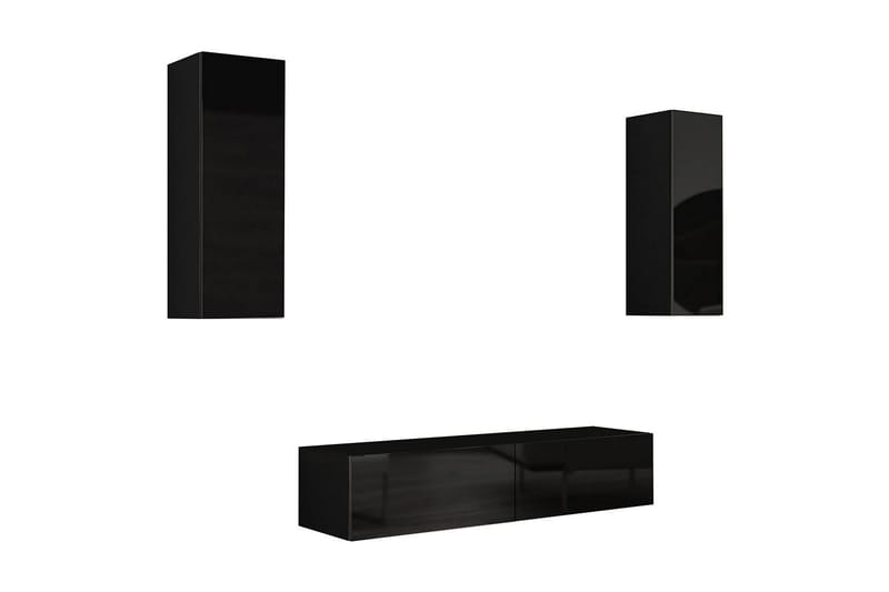 Vigo TV-møbelsæt 210x40x180 cm - Sort / hvid - Møbler - TV borde & mediemøbler - Tv-møbelsæt