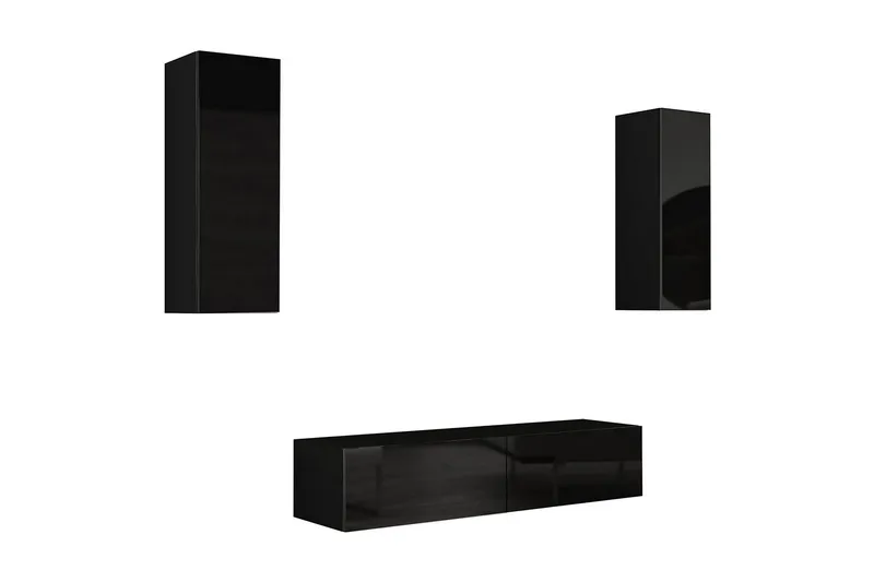 Vigo TV-møbelsæt 210x40x180 cm - Sort / hvid - Møbler - TV borde & mediemøbler - Tv-møbelsæt
